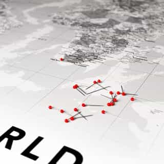 Pushpins World map