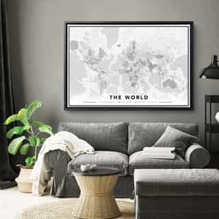 Map on canvas